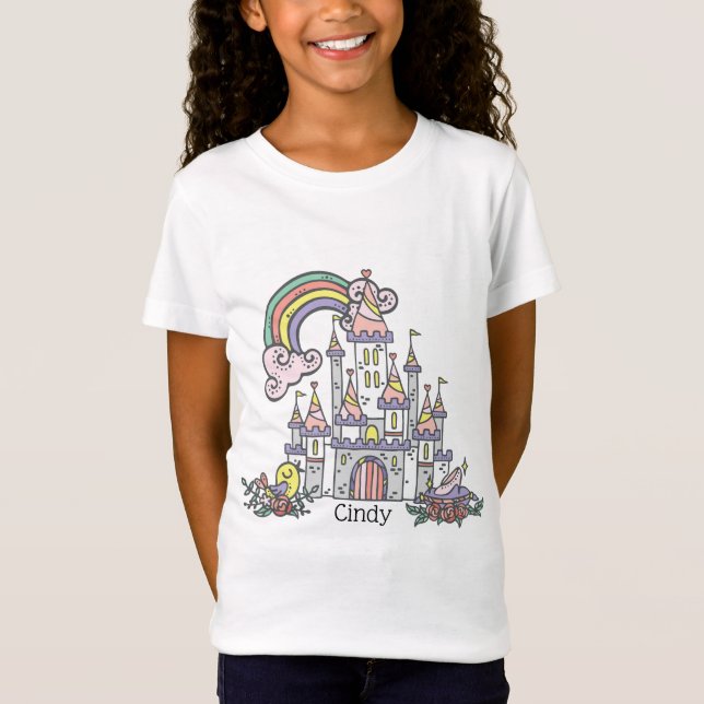 Fairytale Castle Princess Custom Name      T-Shirt (Front)
