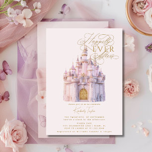 Fairytale Castle Storybook Pink Bridal Shower Invitation