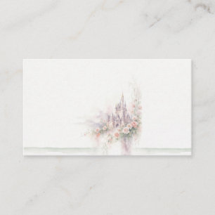 Fairytale Castle Watercolor Wedding Place Card