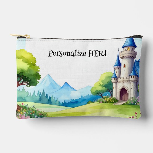 Fairytale Castle Zippered Pouch Accessory Bag (Front)