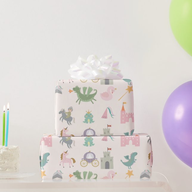 Fairytale Cute Dragon Wrapping Paper (Party Gifts)