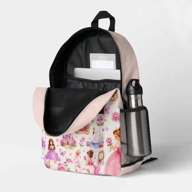 Fairytale Dreams Printed Backpack (Back Corner Right (Open))
