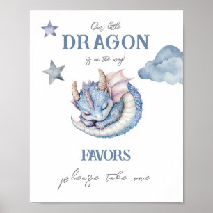 Fairytale Dreamy Dragon Baby Shower Favour Sign