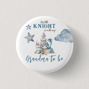 Fairytale Dreamy Dragon Blue Knight Baby Shower 3 Cm Round Badge