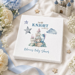 Fairytale Dreamy Dragon Blue Knight Baby Shower  Napkin