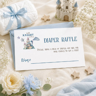 Fairytale Dreamy Dragon Knight Baby Shower Diaper Enclosure Card