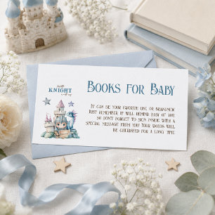 Fairytale Dreamy Dragon Knight Book Baby Shower Enclosure Card