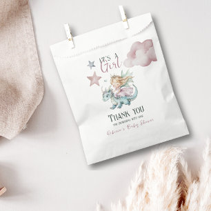 Fairytale Dreamy Dragon Pink Princess Baby Shower  Favour Bags