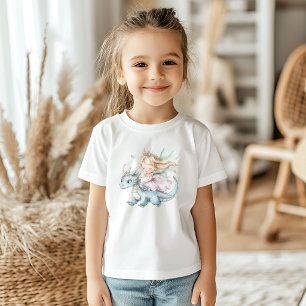 Fairytale Dreamy Dragon Pink Princess Baby Shower  T-Shirt