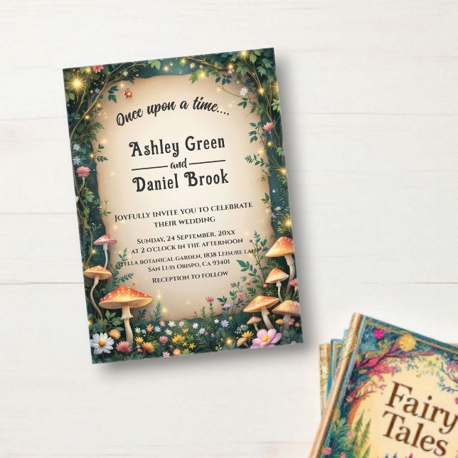 Fairytale Enchanted Forest Mythic Woodland Wedding Acrylic Invitations (Creator Uploaded)
