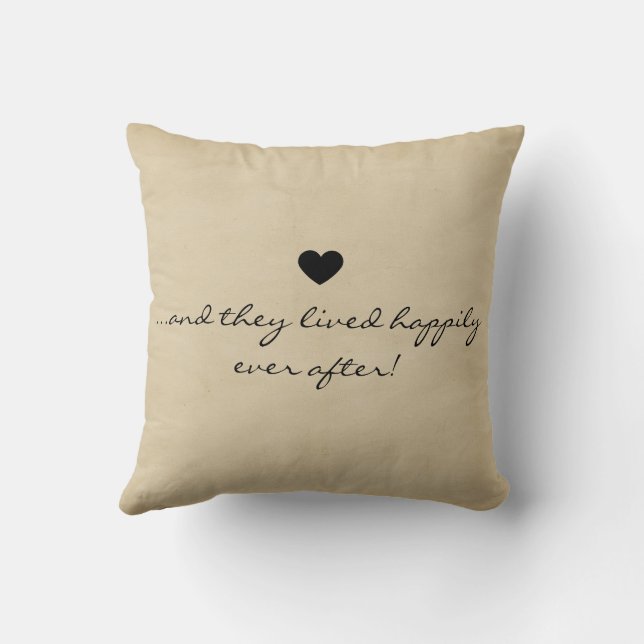 Fairytale Ending Mediaeval Aged Scroll Wedding Cushion (Back)