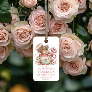 Fairytale Fairy Girl Blush Floral Birthday Favor   Gift Tags