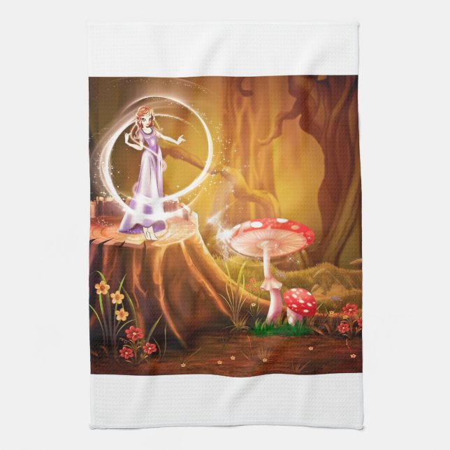Fairytale Fantasy Destiny Whimsical Dreams Tea Towel (Vertical)