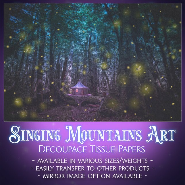 Fairytale Firefly Forest Fantasy Decoupage  Tissue Paper (Creator Uploaded)