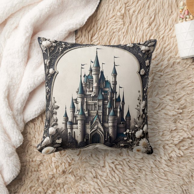 Fairytale Floral Castle Cushion (Blanket)