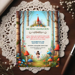 Fairytale Forest Birthday Invitation Postcard
