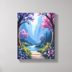 Fairytale Forest   Magical Floral Nature Landscape Canvas Print