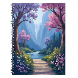 Fairytale Forest   Magical Floral Nature Landscape Notebook