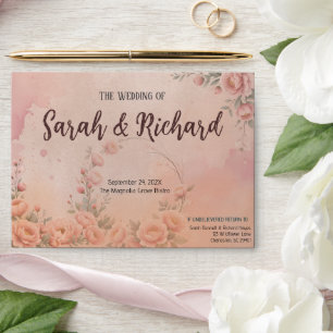 Fairytale Garden Blush Floral Wedding Envelope