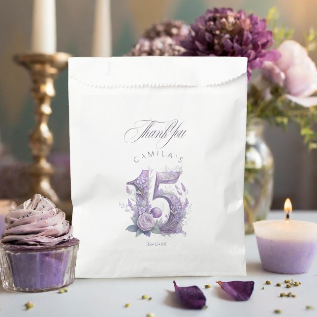 Fairytale Garden Quinceanera Lavender/Lilac ID1030 Favour Bags (Creator Uploaded)