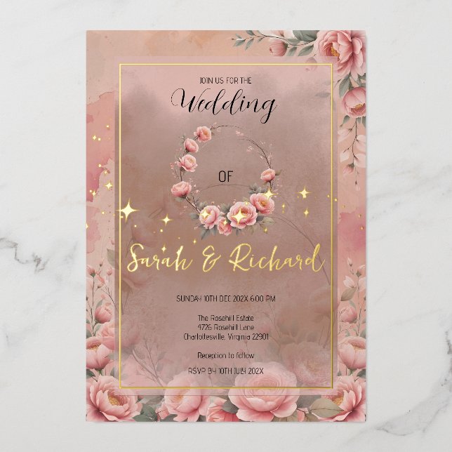 Fairytale Garden Sparkle Wedding Invitation (Front)