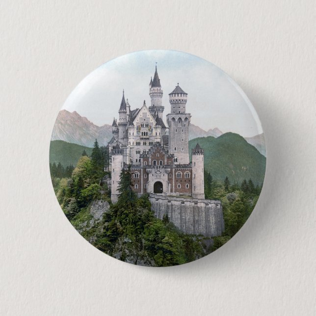 Fairytale German Castle 6 Cm Round Badge (Front)