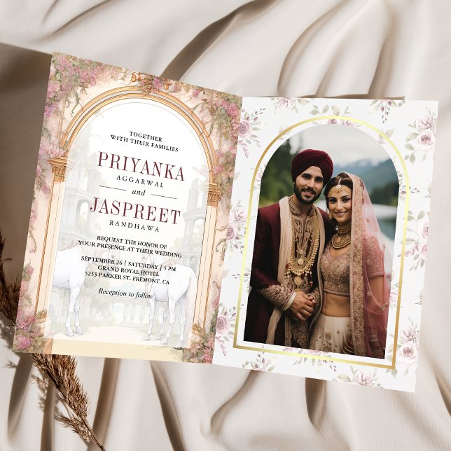Fairytale Horses Ancient Indian Palace Wedding Invitation (Creator Uploaded)