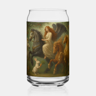 Fairytale Horses and Angel Drinkware Set Can Glass