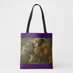 Fairytale Horses and Angel Tote Bag