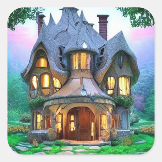 Fairytale House  Square Sticker (Front)