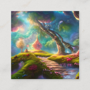 Fairytale Landscape Square Business Card