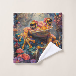 Fairytale magic frog wash cloth