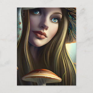 Fairytale Mushroom Fairy Postcard