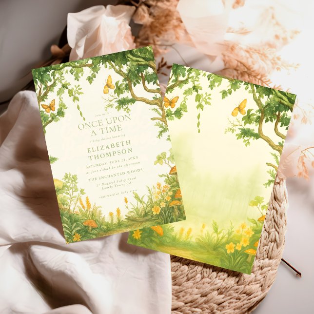 fairytale mushroom forest baby shower girl invitation (Creator Uploaded)