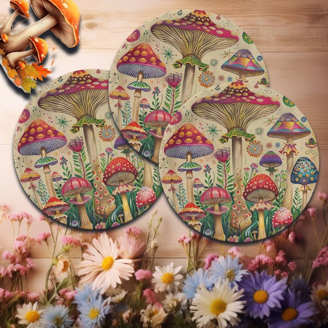 Fairytale Mushrooms Paper Plate (Creator Uploaded)