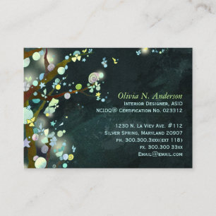 Fairytale Night Trees Custom Business Card