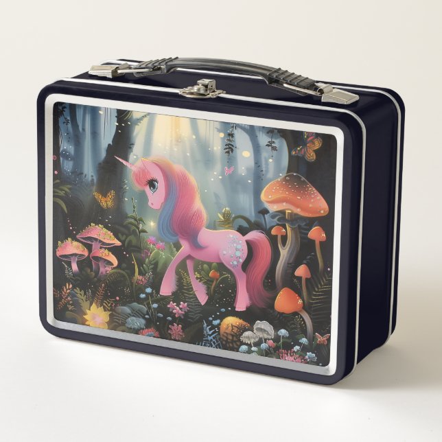 Fairytale Nostalgia Unicorn Metal Lunch Box (Front)