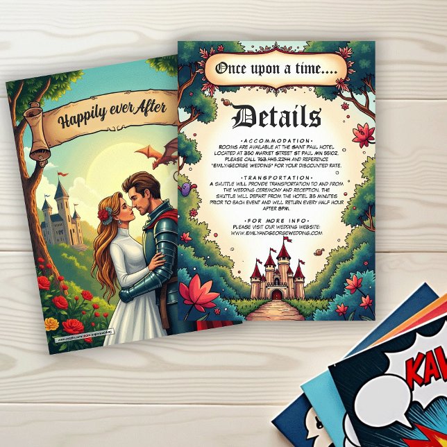 Fairytale Once Upon A Time Castle Woodland Wedding Enclosure Card (Creator Uploaded)