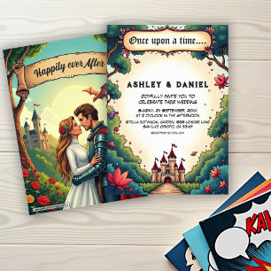 Fairytale Once Upon A Time Castle Woodland Wedding Invitation