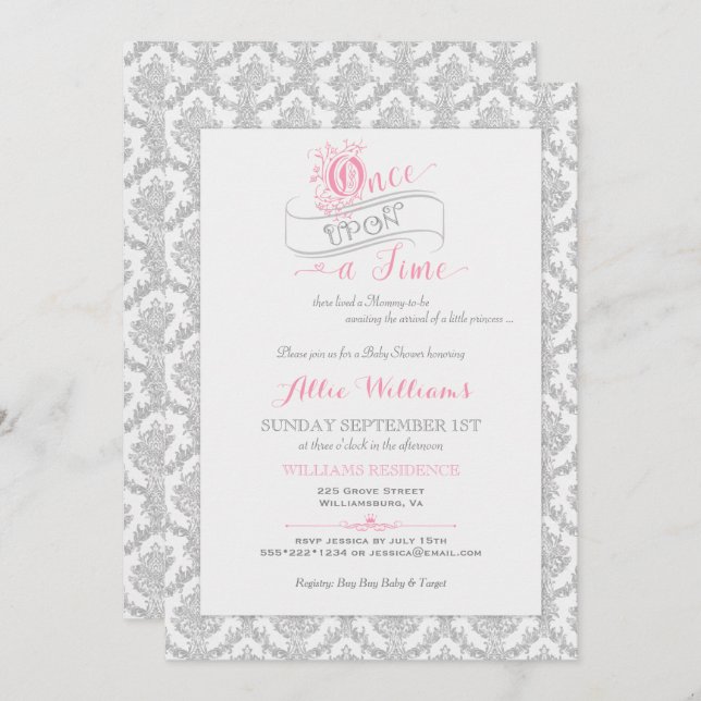 Fairytale Once Upon a Time Princess Baby Shower Invitation (Front/Back)