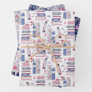 Fairytale Pile of Books Set of Three Wrapping Paper Sheet