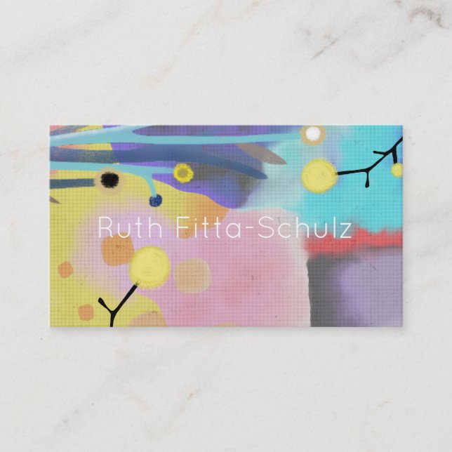 fairytale pink and blue cute business card (Front)