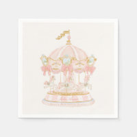 Fairytale Pink Girls Carousel First Birthday Party