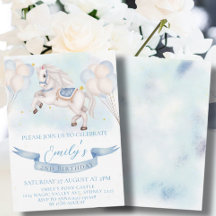 Fairytale Pony Star Balloon 1st Birthday Boy Party