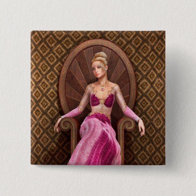 Fairytale Princess 15 Cm Square Badge (Front)
