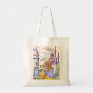 Fairytale Princess and Castle Vintage Tote Bag