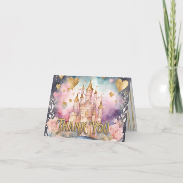 Fairytale Princess Baby Shower Thank You Card (Front)