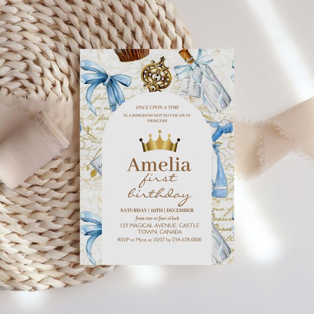  Fairytale Princess Cartoon Girl Birthday Party Invitation (Creator Uploaded)