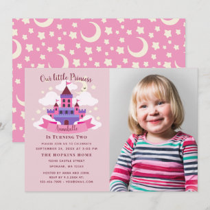 Fairytale Princess Castle Girls Birthday Photo Invitation
