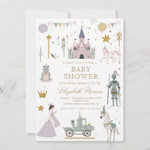 Fairytale Princess Dragon Baby Shower Invitation